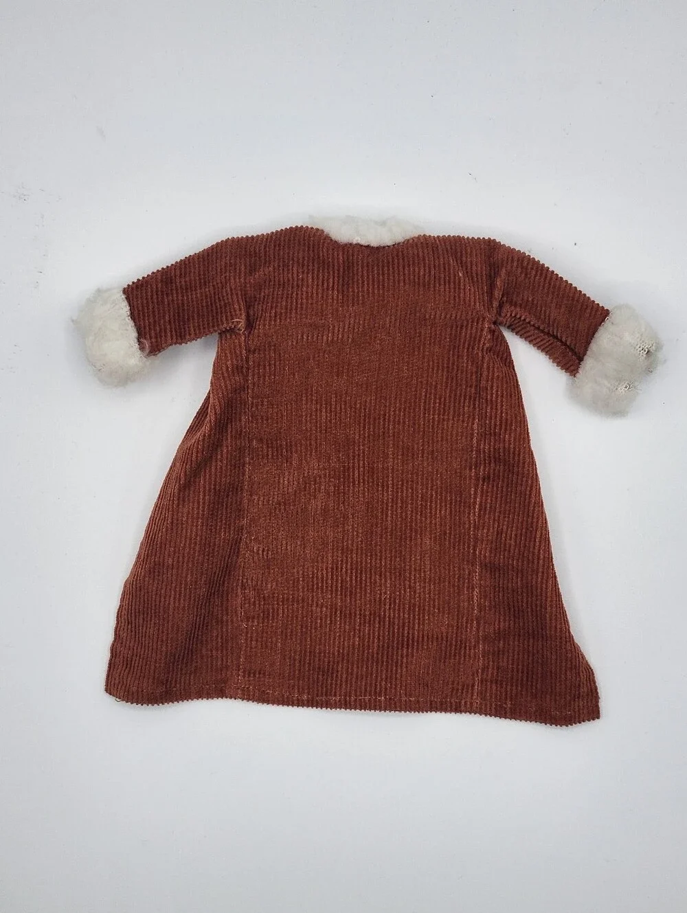 Vintage Barbie Handmade Corduroy Coat Hat Purse Set Brown Rust